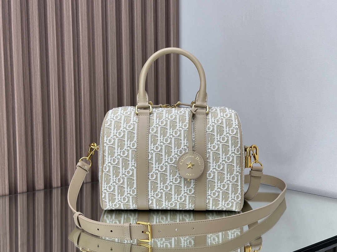 5037-Dior Groove 20 Boston Bag in Beige | Jisoo’s Pick for Chic Spring Style