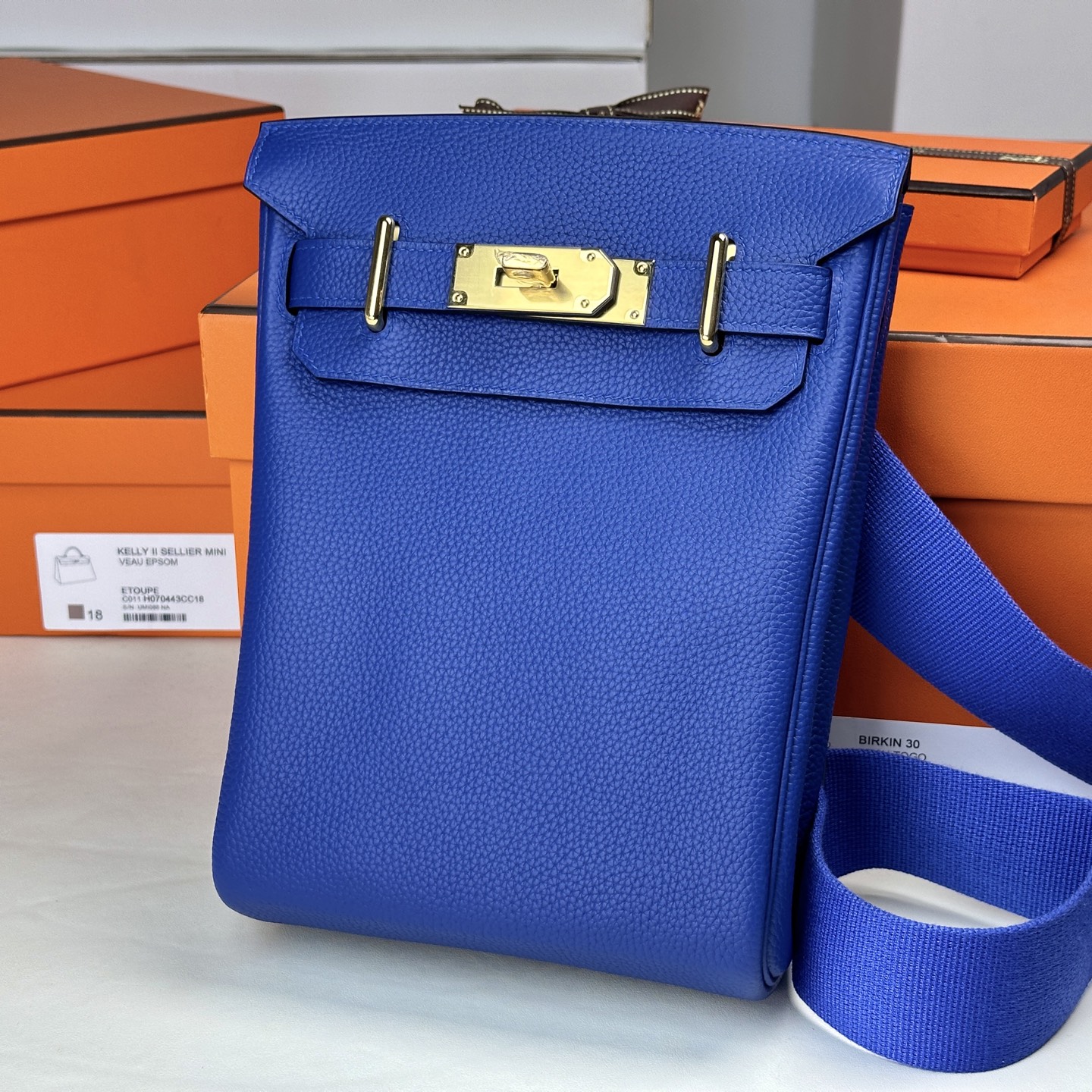 6033-Hermès Hac à Dos Backpack | Timeless Elegance in Deep Blue Togo Leather