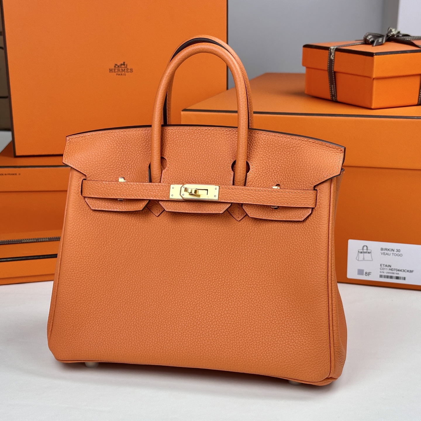 6044-Hermès Birkin 30 in Classic Orange Togo Leather | Gold Hardware