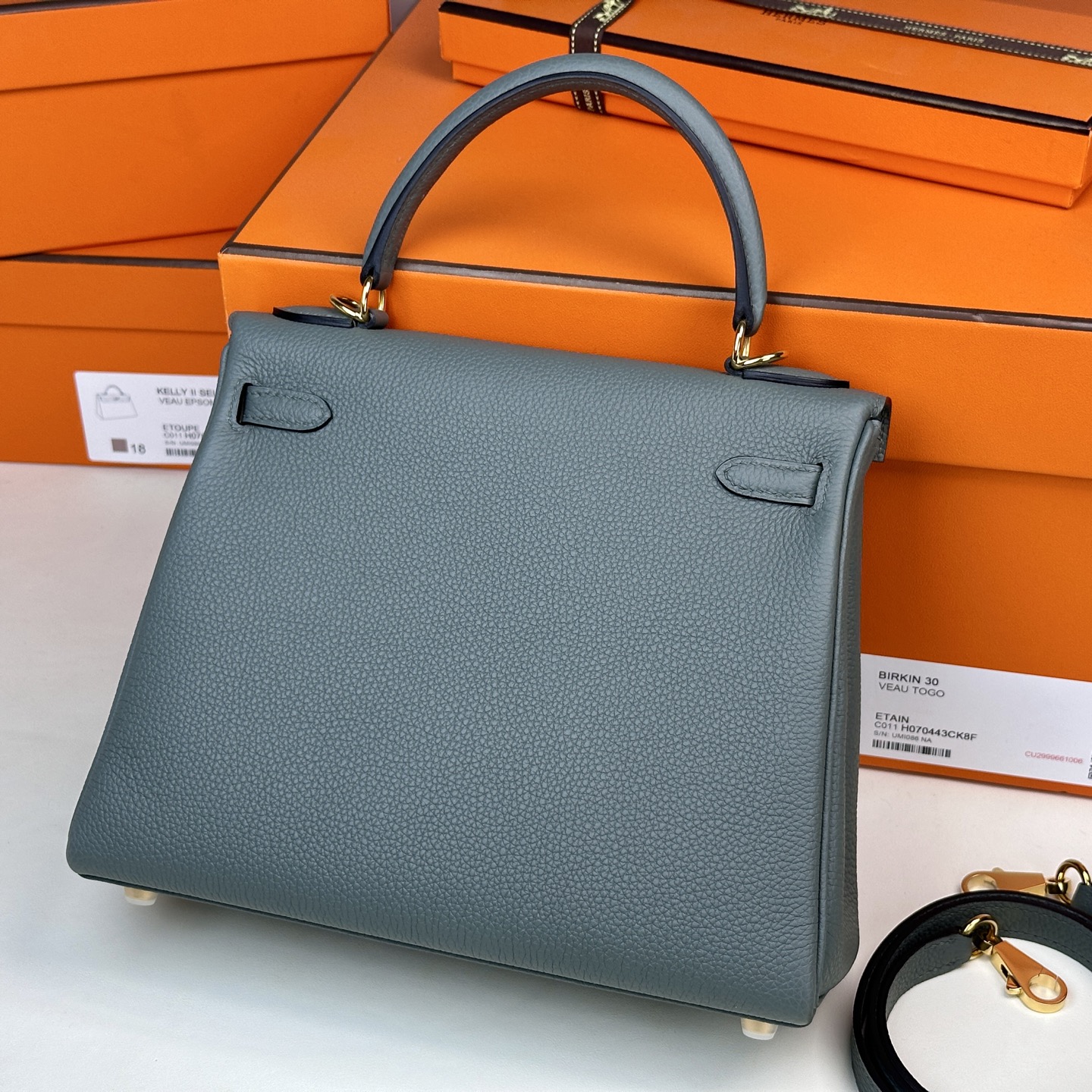 6038-Hermès Kelly Bag | Classic Gris Togo Leather with Gold Hardware