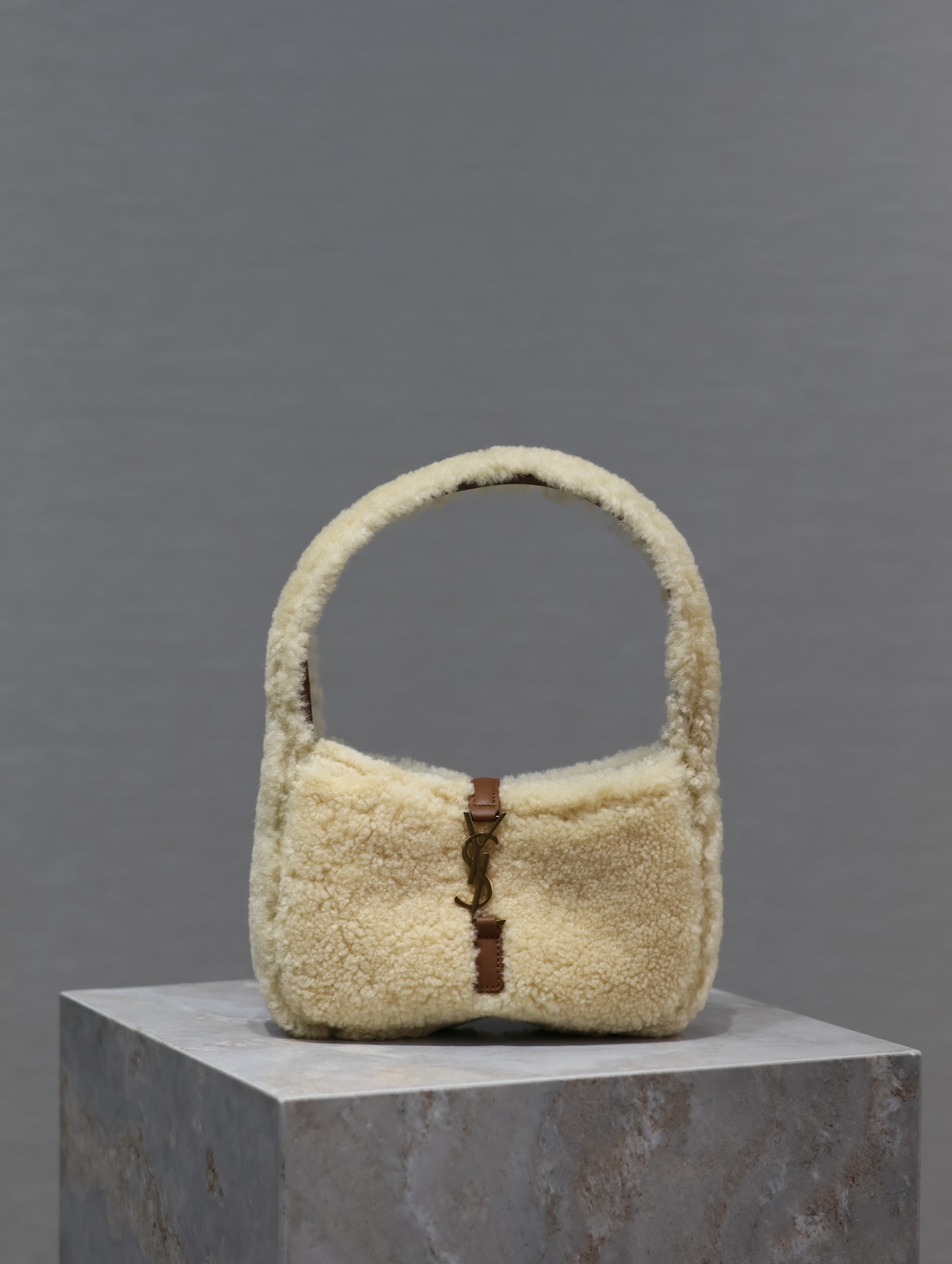 7066-YSL Shearling Mini Bag | Cozy Chic in Cream & Brown