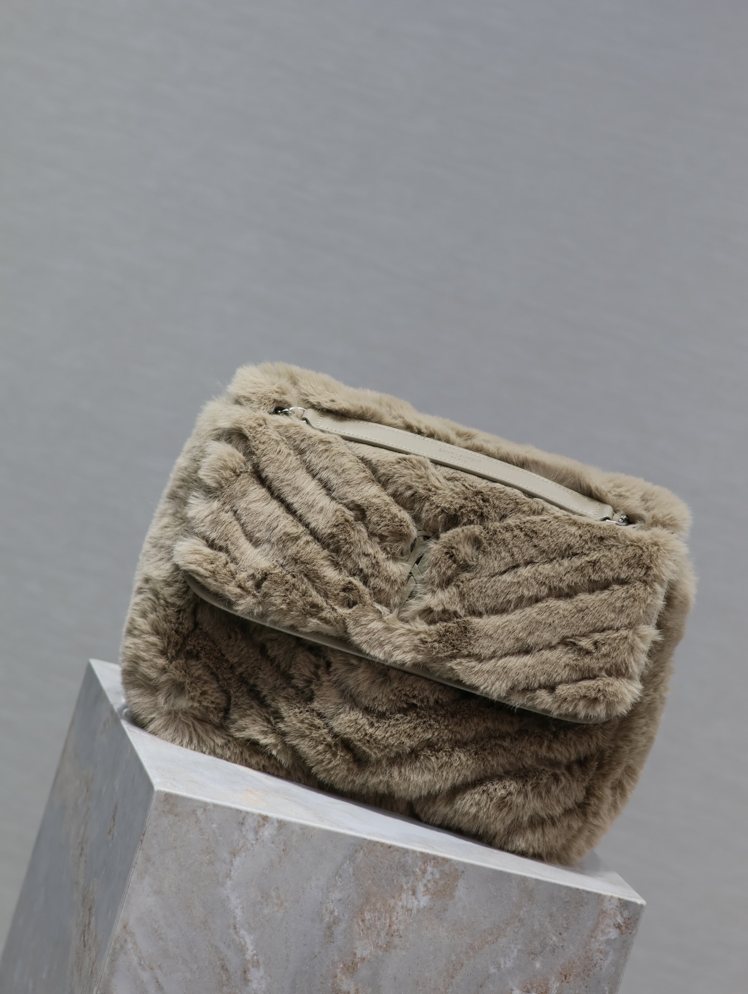 7063-YSL Shearling Quilted Shoulder Bag | Soft Luxury for the Cold Season