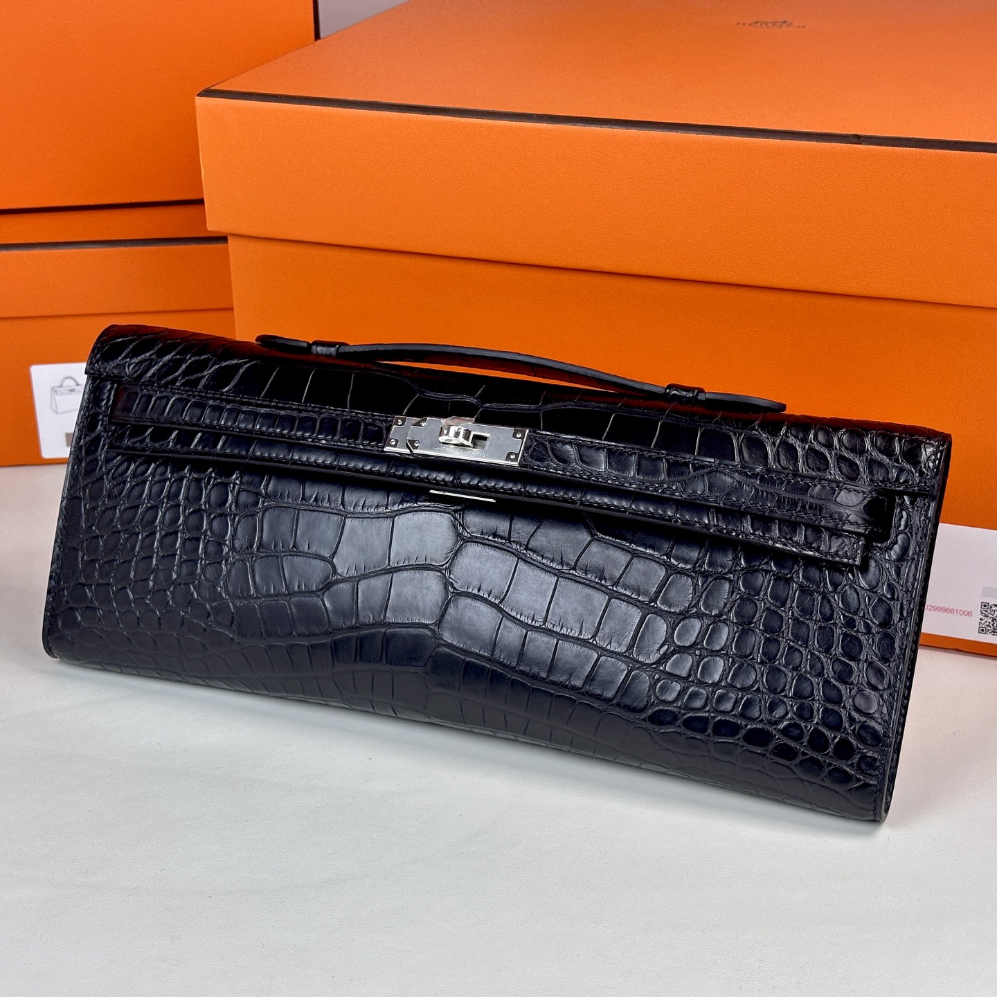 6054-Hermès Kelly Wallet in Black Crocodile Leather | Iconic Luxury in a Timeless Silhouette