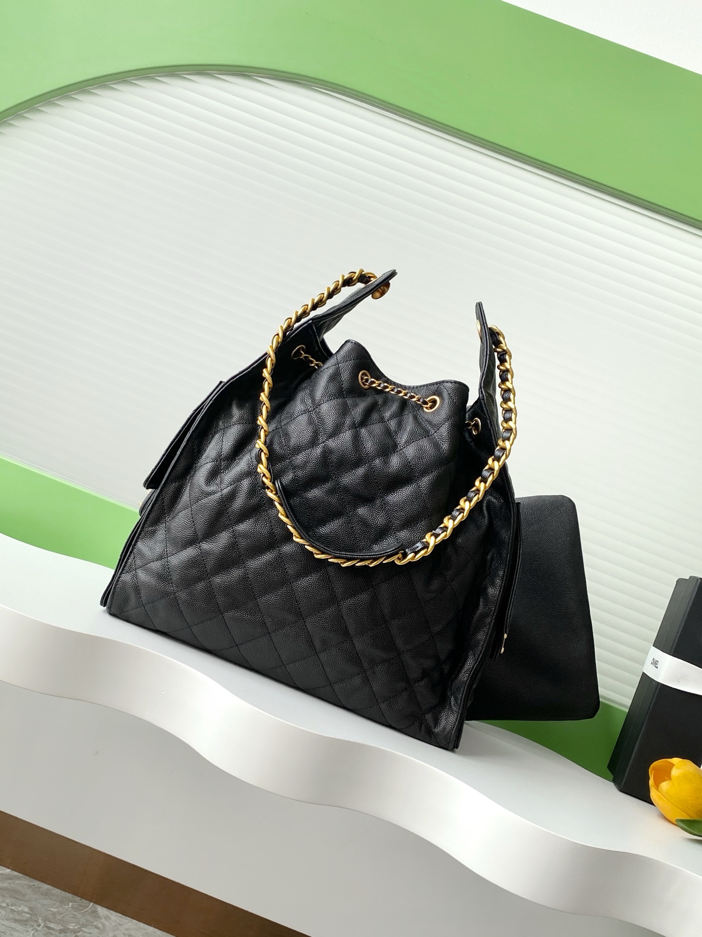 4028-Chanel Black Quilted Leather Tote | Understated Luxury for Modern Women