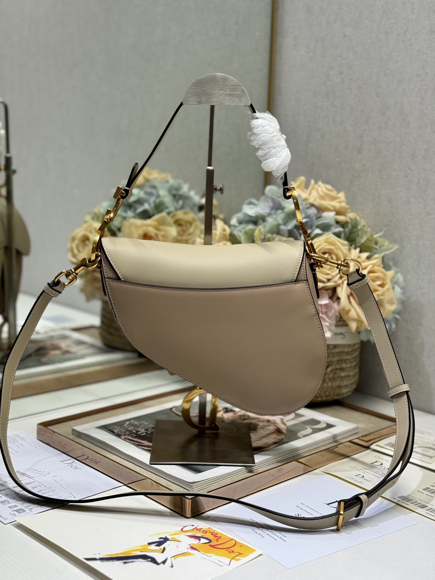 5055-Dior Saddle Bag in Beige & Khaki | Where Timeless Elegance Meets Everyday Function