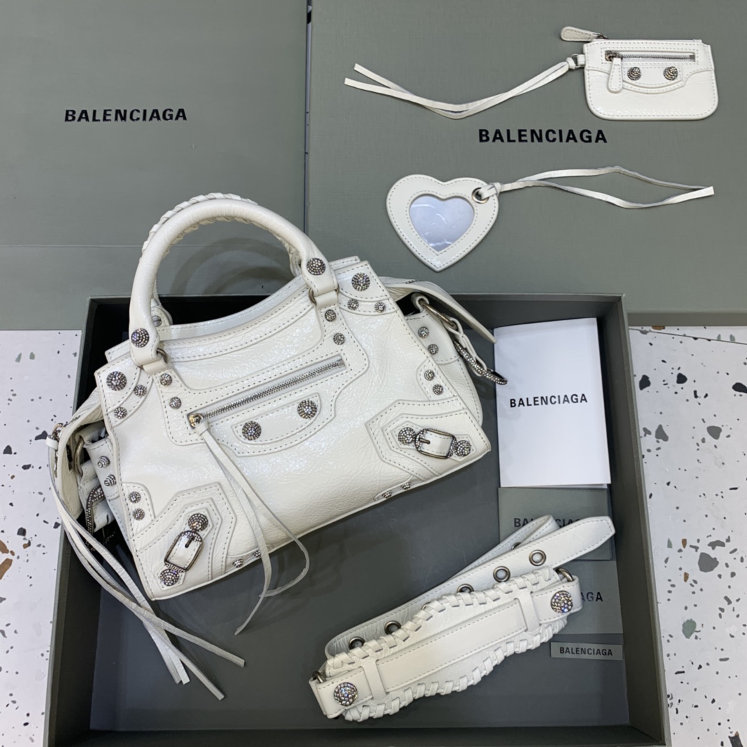8036-Balenciaga White Classic City Bag | Feminine Edge with Iconic Attitude