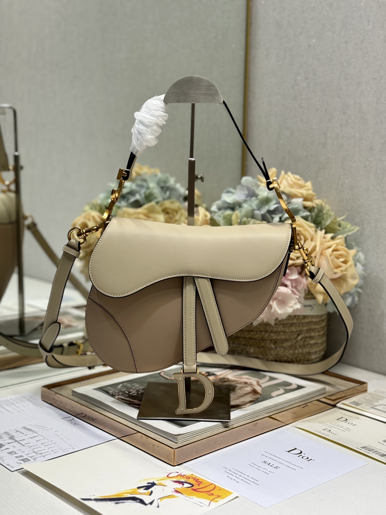 5055-Dior Saddle Bag in Beige & Khaki | Where Timeless Elegance Meets Everyday Function