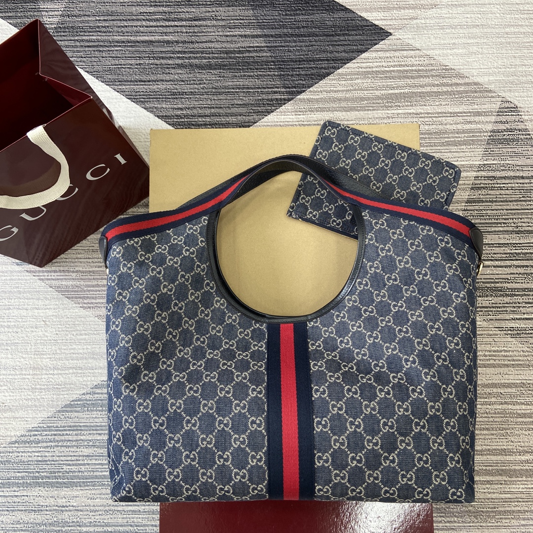 3038-Gucci Denim GG Tote Bag | Where Heritage Meets Urban Cool
