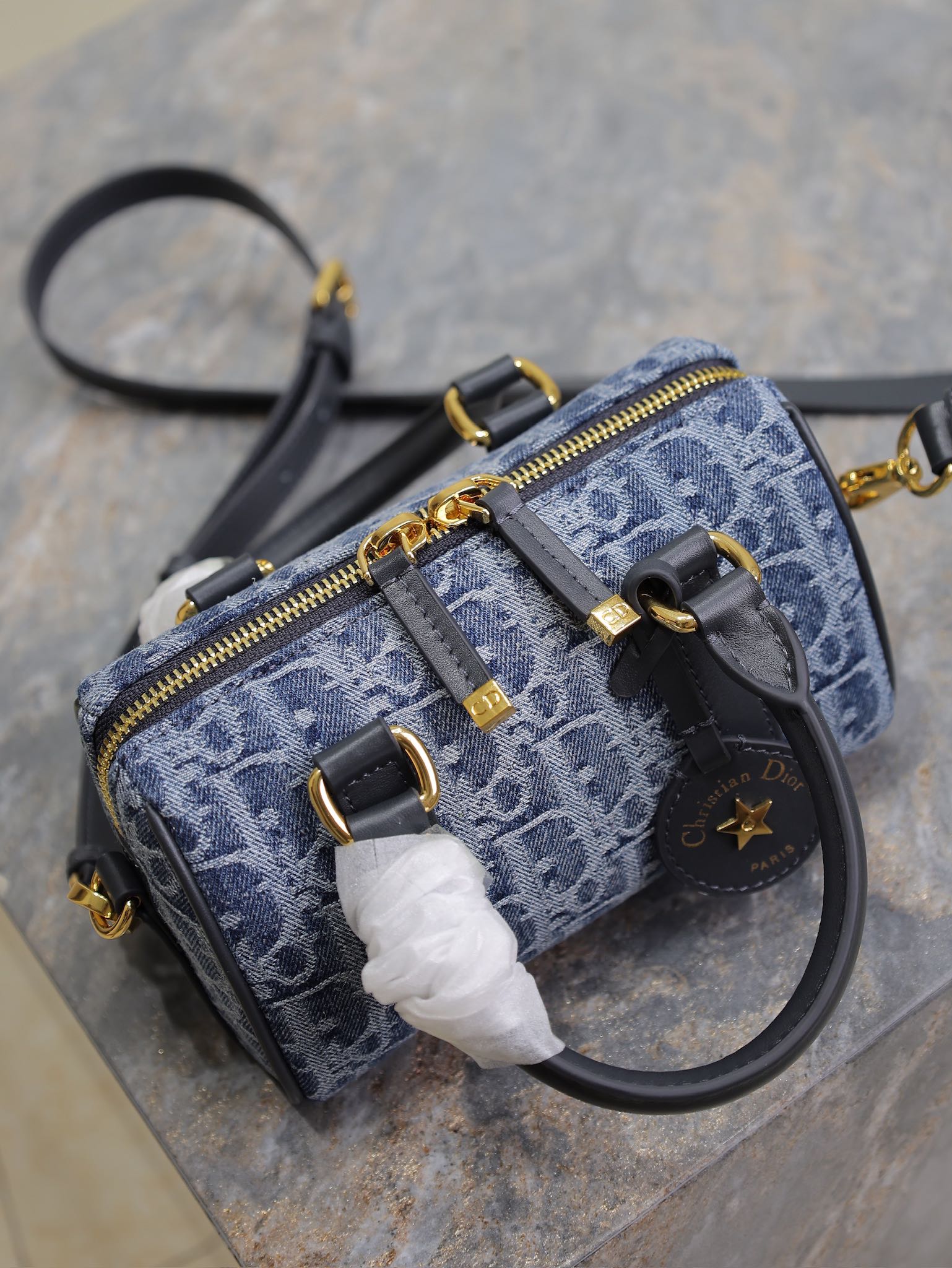 5061-Dior Denim Boston Bag | Where Street Style Meets Haute Couture