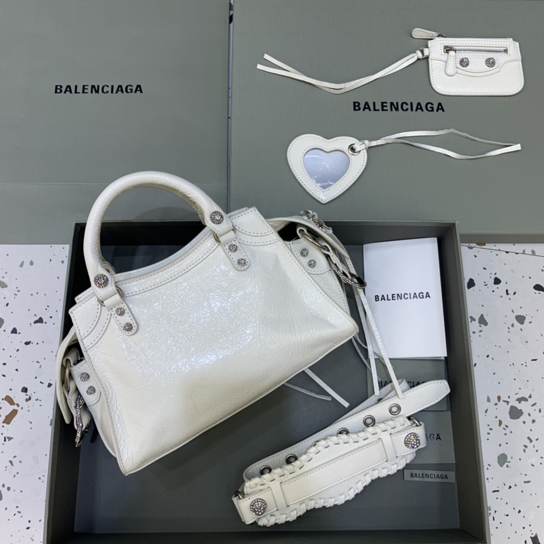 8036-Balenciaga White Classic City Bag | Feminine Edge with Iconic Attitude