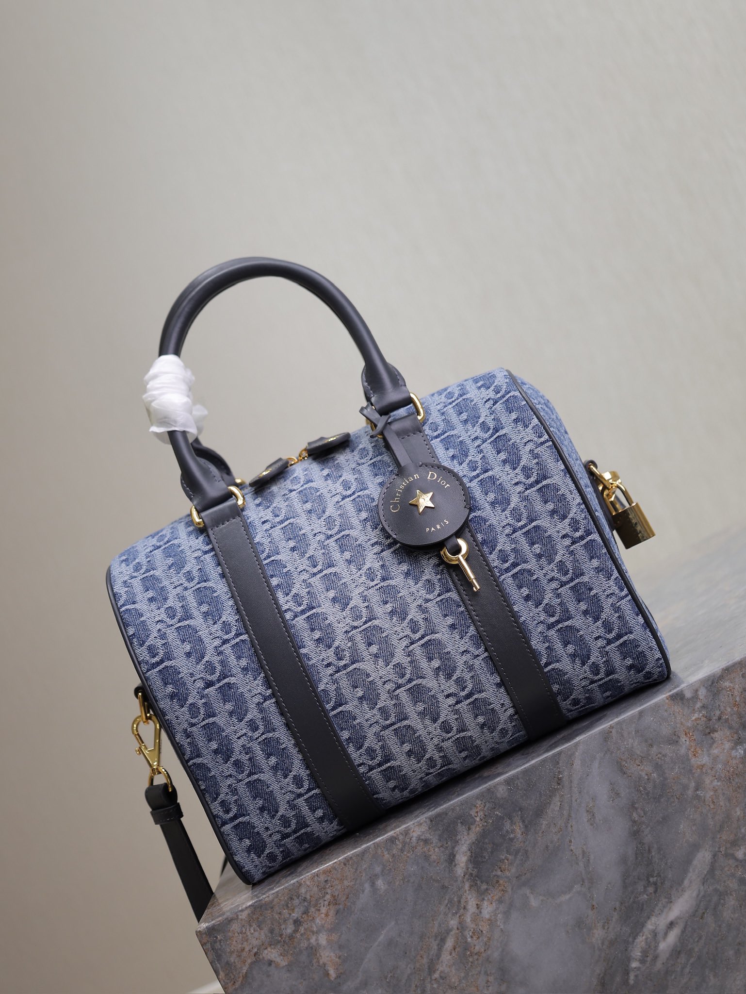 5060-Dior Denim Boston Bag | Where Street Style Meets Haute Couture