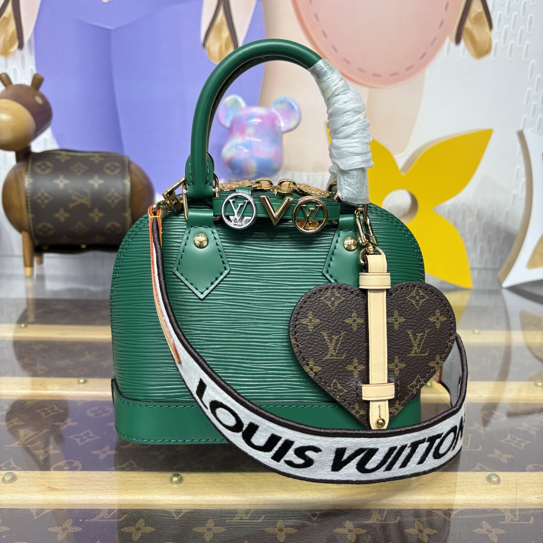 1259-Louis Vuitton Green Epi Leather Alma BB | Bold Elegance in a Compact Silhouette
