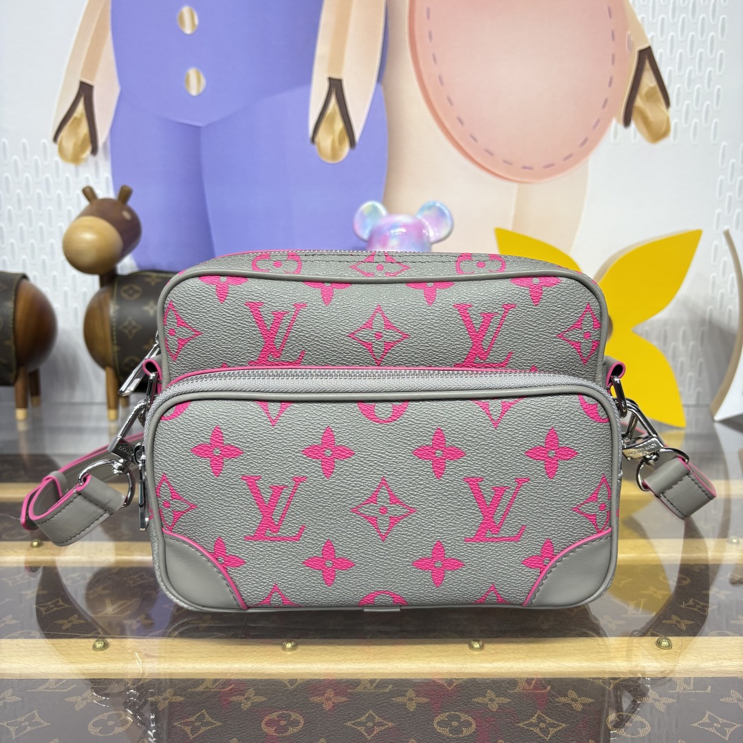 1285-Louis Vuitton Gray & Pink Monogram Shoulder Bag | Where Elegance Meets Playful Individuality