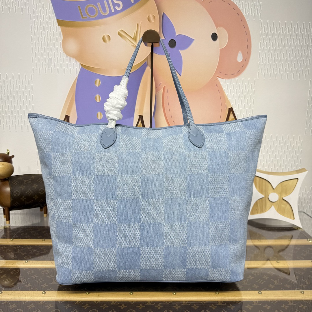 1278-Louis Vuitton Denim Damier Tote Bag | A Refreshing Take on Timeless Style