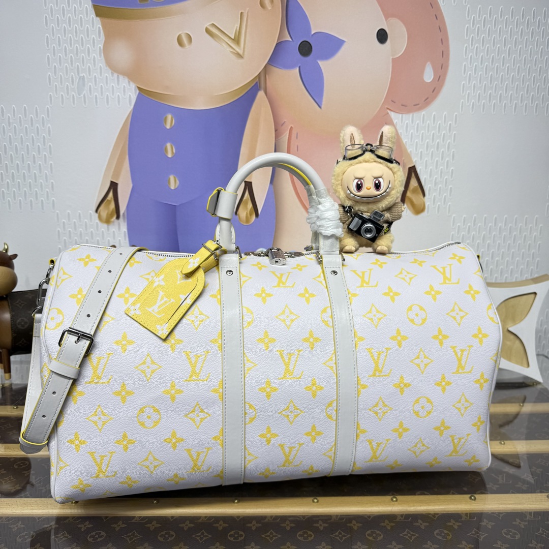 1277-Louis Vuitton Yellow & White Monogram Travel Bag | Bold Elegance for Every Journey