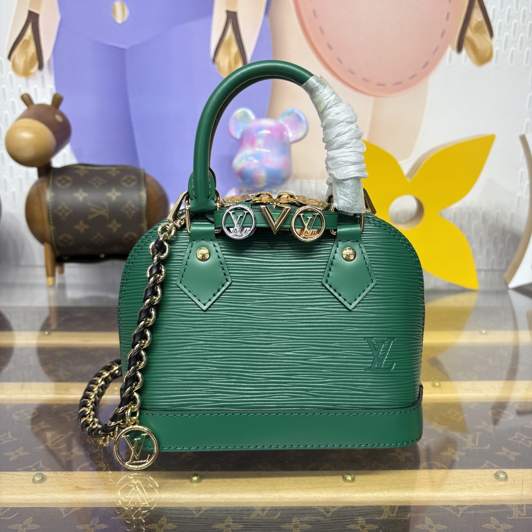 1259-Louis Vuitton Green Epi Leather Alma BB | Bold Elegance in a Compact Silhouette