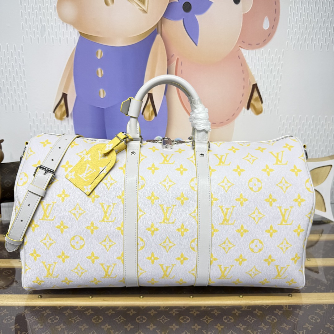 1277-Louis Vuitton Yellow & White Monogram Travel Bag | Bold Elegance for Every Journey
