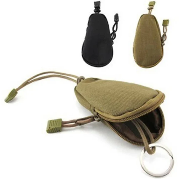 1Pcs Mini Key Wallets Holder Men Coin Purses Pouch Military Army Bag Small Pocket Keychain Zipper