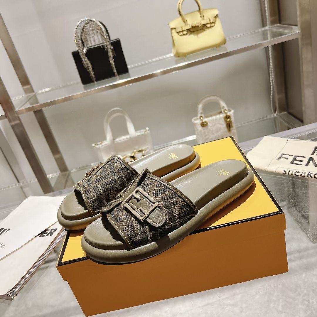 Summer new striped buckle with a word flat non-slip casual slippers PDD04061401