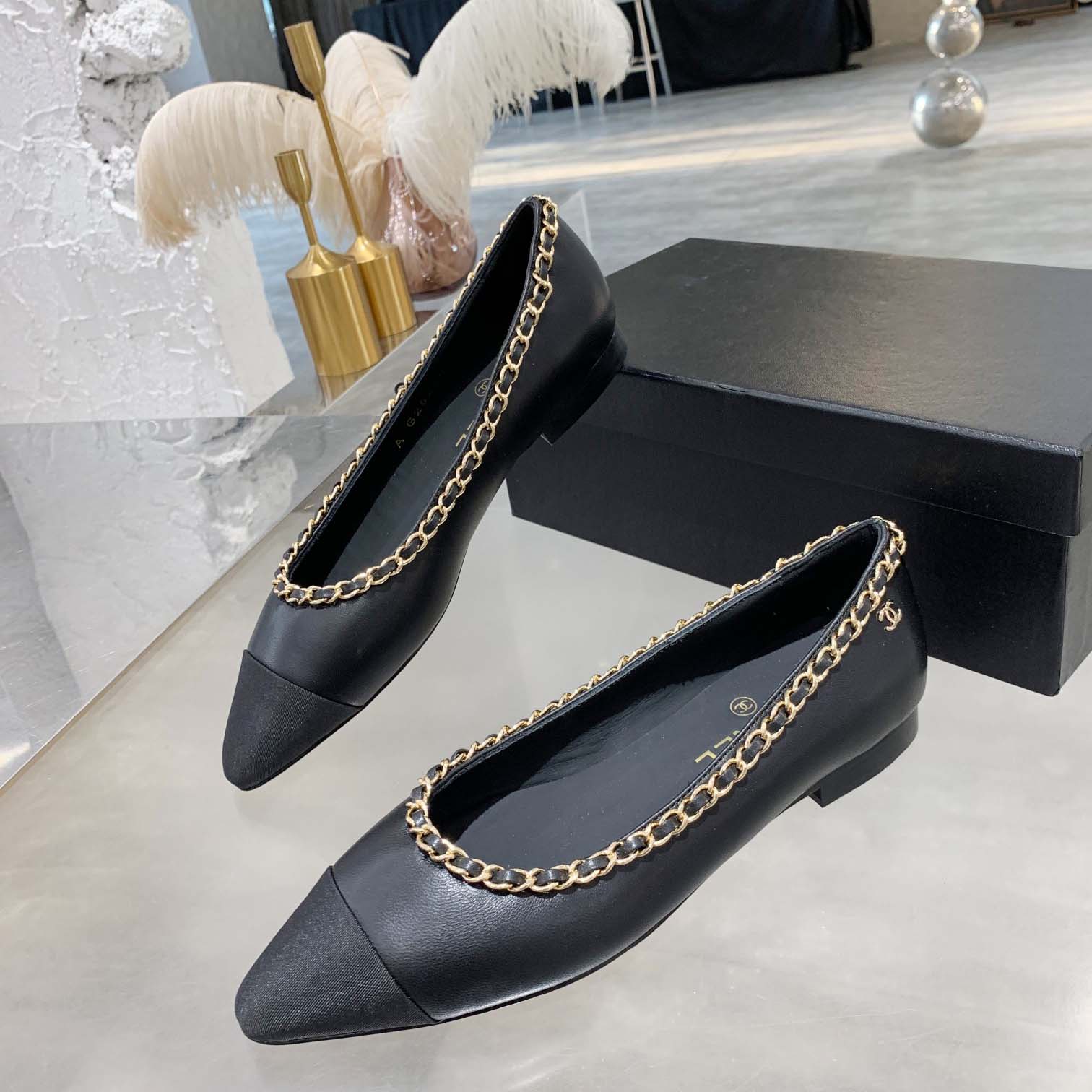 2023 Top Fashion Small Fragrance Chain Pointed Toe Versatile Slip On XC04062003