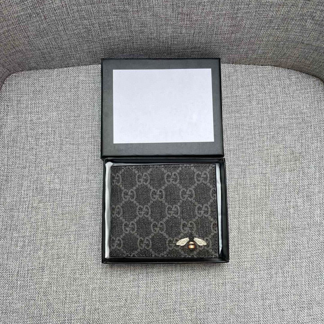 Classic Waterproof Fabric Tiger Head Wallet Genuine Leather Men's Compact Wallet S05