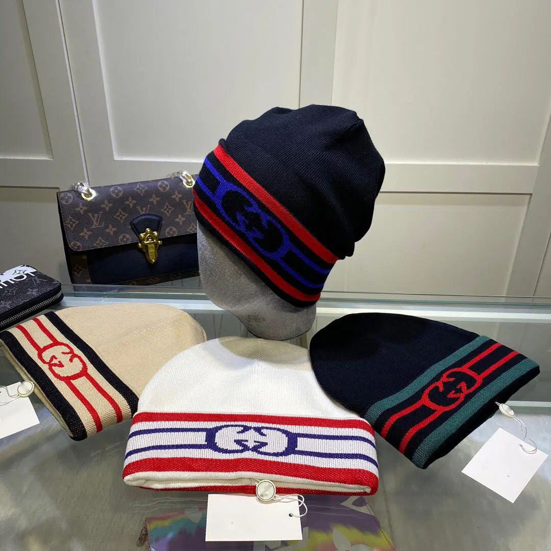 New hat winter letter wool hat all-match cold hat warm rolled edge knitted hat