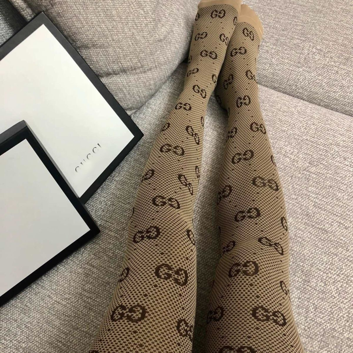 All-match G G Logo Luxury One-piece pantyhose, leggings Pure cotton socks PD0423102501