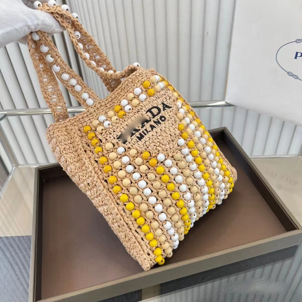 23 New Handmade Beaded Bag Woven Bag Versatile One Shoulder Messenger Handbag PDD 04051401