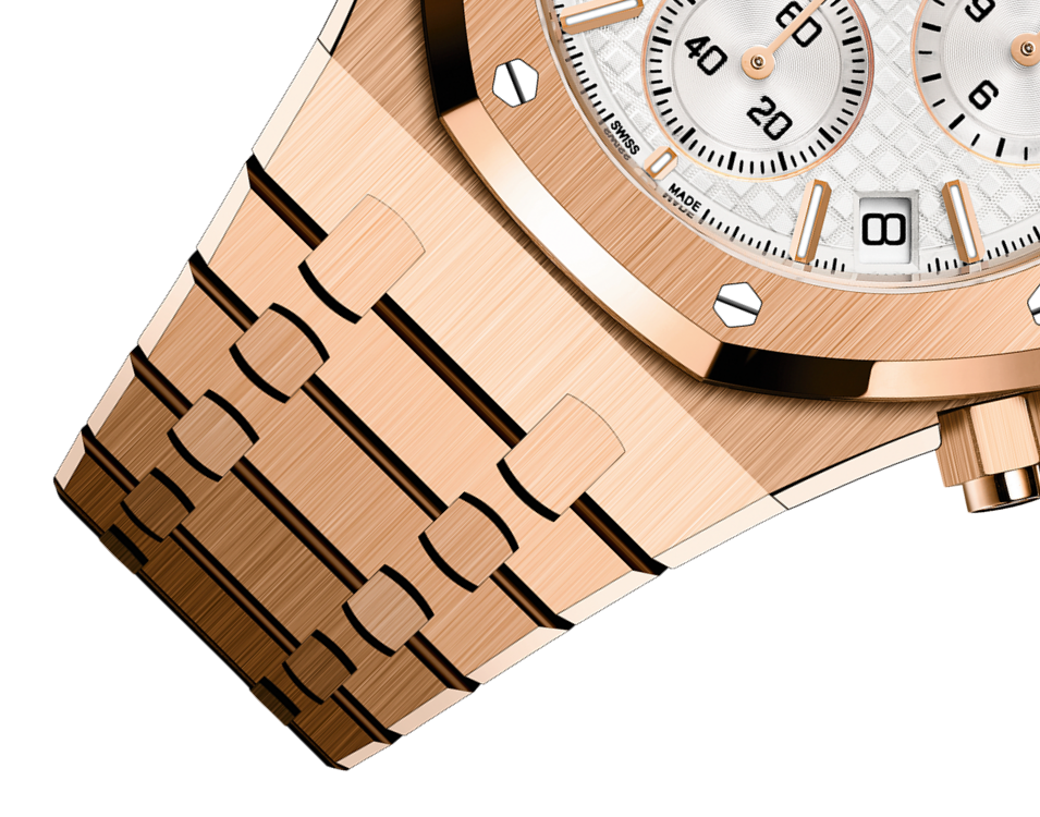 ROYAL OAK Pink Gold Silver-Toned Dial CHRONOGRAPH 41mm