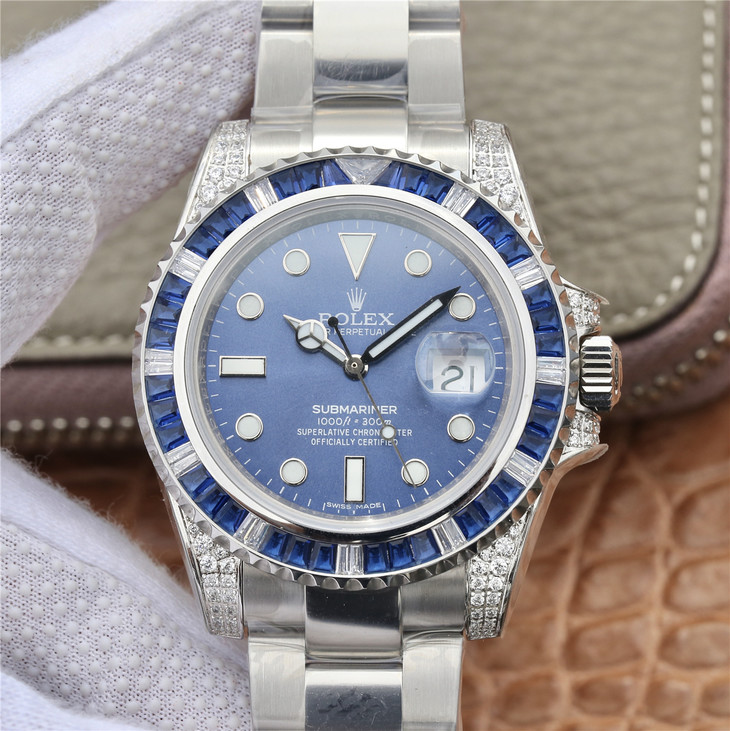 SUBMARINER SILVER BLUE DIAMOND 40MM M126610LN-0009