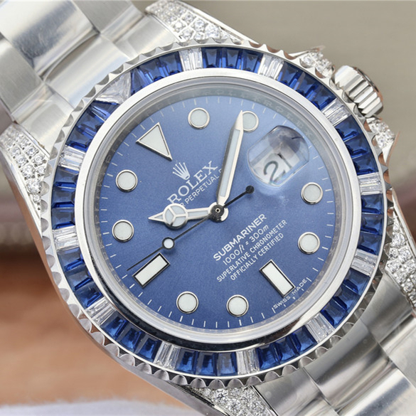 SUBMARINER SILVER BLUE DIAMOND 40MM M126610LN-0009