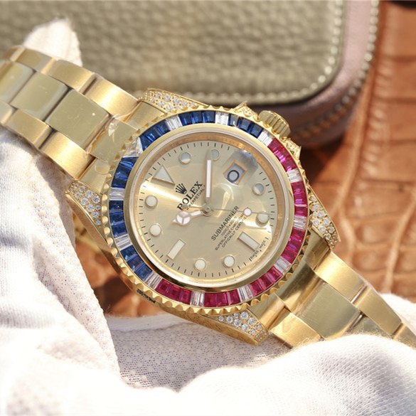 SUBMARINER GOLDEN BLUE / RED DIAMOND GOLD DIAL 40MM M126610LN-0008