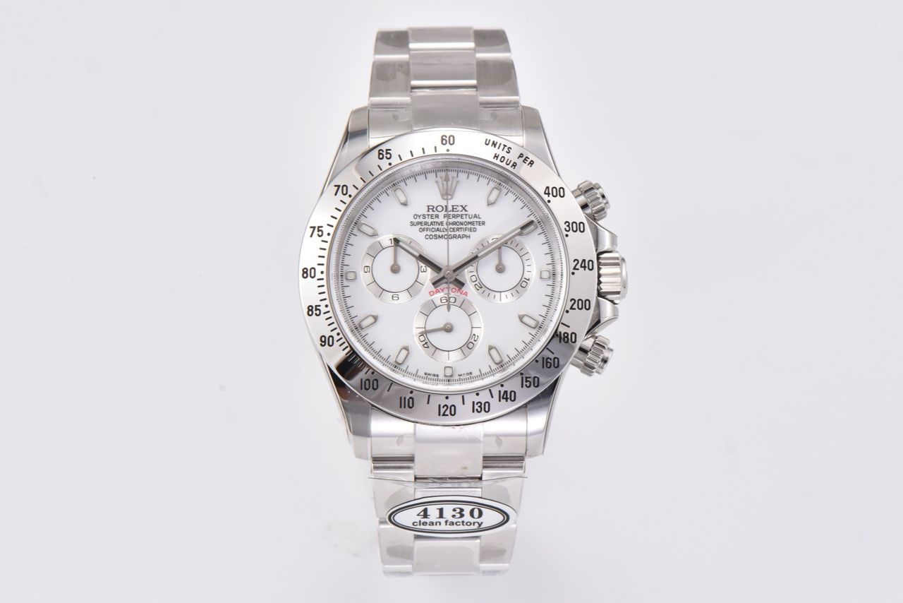 Clean Factory Rolex Daytona 116520 40MM Full 904L White Dial
