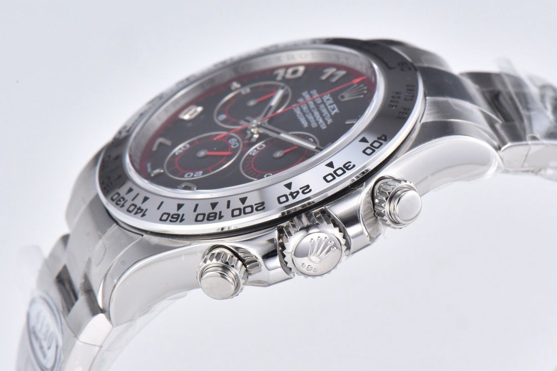 Clean Factory Rolex Daytona 116509 40MM Full White Gold Racing Arabic Number Black Dial