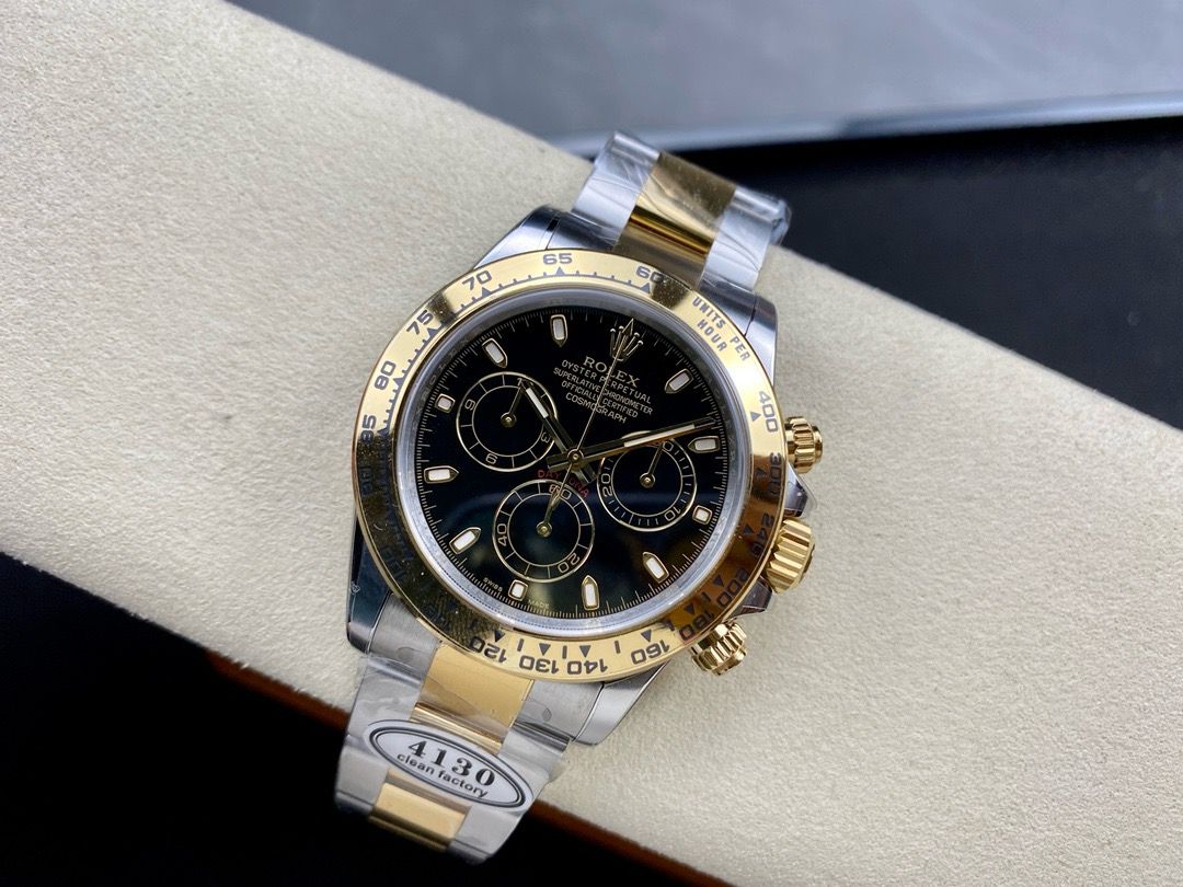 Clean Factory Rolex Daytona 116503-0004 40MM Half Gold Black Dial