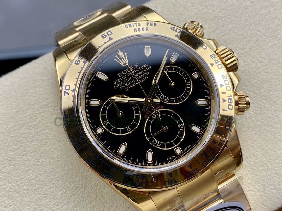 Clean Factory Rolex Daytona 116508-0004 40MM Full Yellow Gold Black Dial