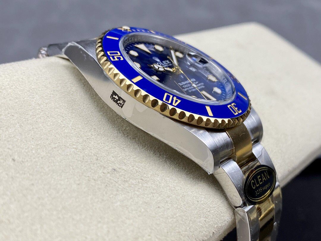Clean Factory Rolex Submariner Date 126613LB 41mm Half Gold Blue Dial