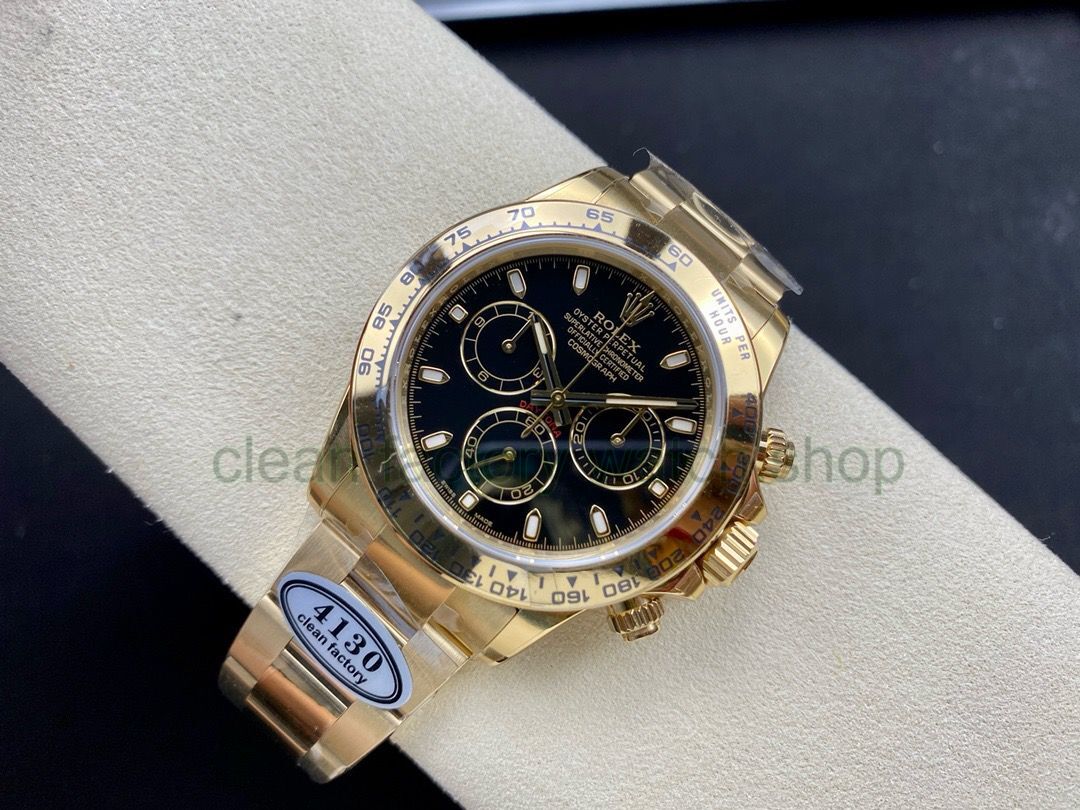 Clean Factory Rolex Daytona 116508-0004 40MM Full Yellow Gold Black Dial
