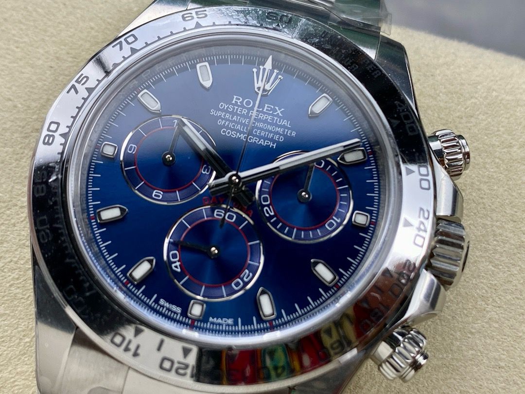 Clean Factory Rolex Daytona 116509-0071 40MM Full White Gold Blue Dial