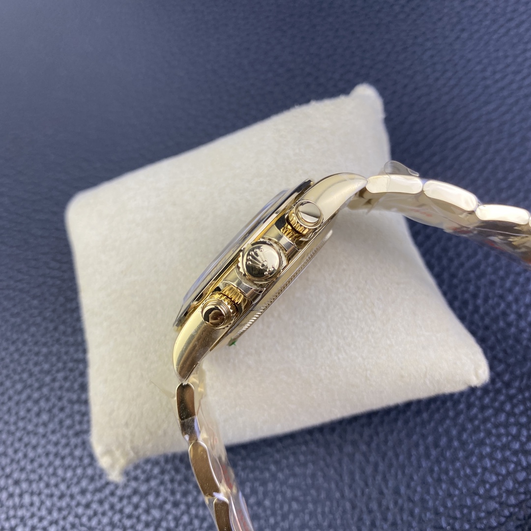 CLEAN Factory Rolex Daytona 116508-0009 40MM Full Gold，Gold Eye，Red Second Hand Black Dial