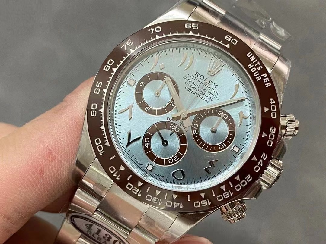Clean Factory Rolex Daytona 116506-0004 40MM Full Platinum Arabic Number Ice Blue Dial