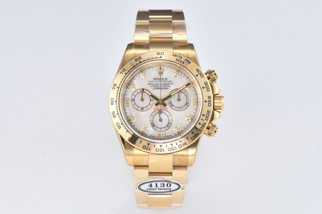 Clean Factory Rolex Daytona 116508 40MM Full Yellow Gold Diamond Mop Mother Of Pearl Dial