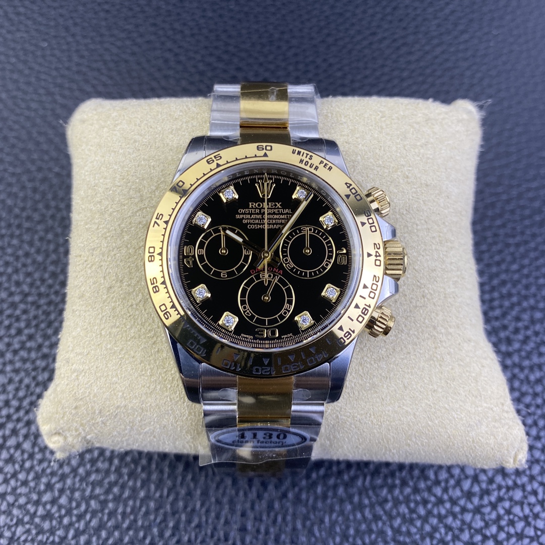 CLEAN Factory Rolex Daytona 116503 40MM Half Gold Black Dial