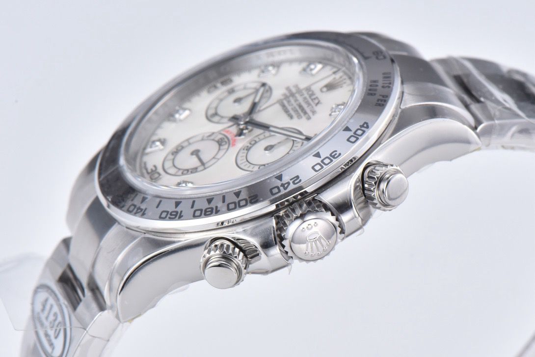 Clean Factory Rolex Daytona 116509NG 40MM Full White Gold Diamond Mop Mother Of Pearl Dial