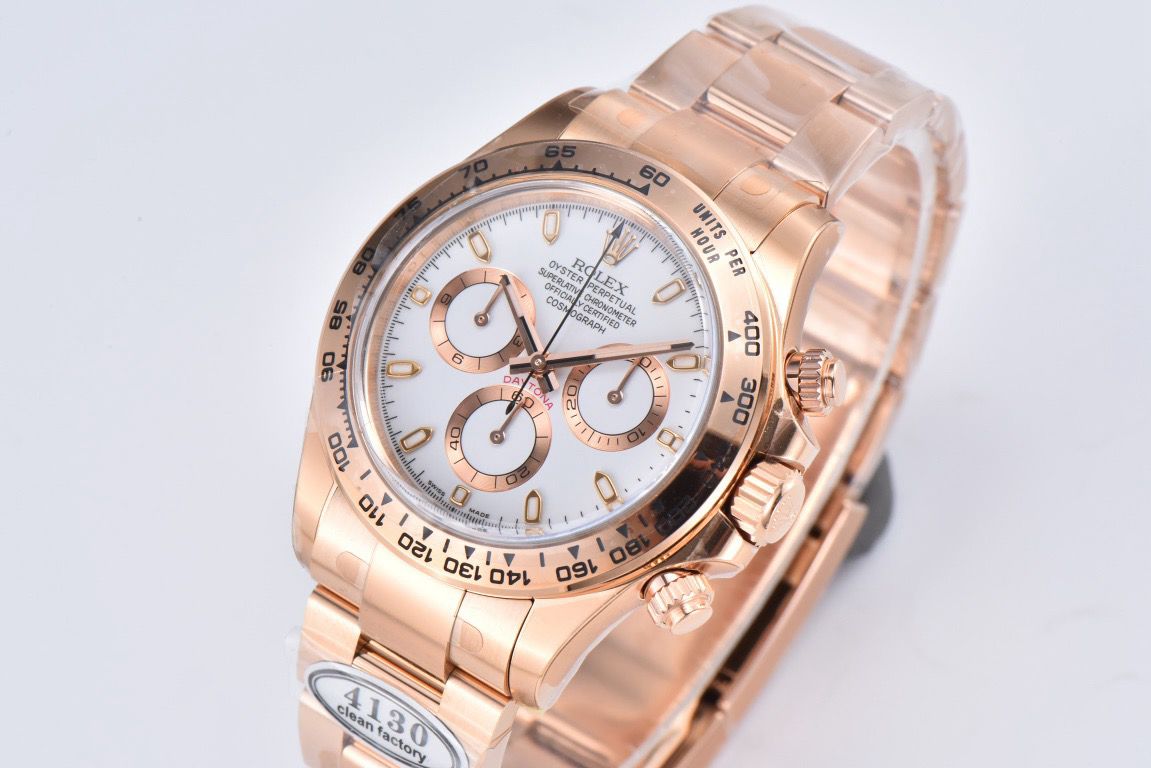 Clean Factory Rolex Daytona 116505 40MM Full Rose Gold White Dial
