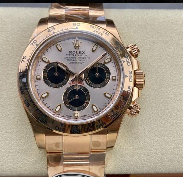 Clean Factory Rolex Daytona 116505-0003 40MM Full Rose Gold Black Eye Pink Dial