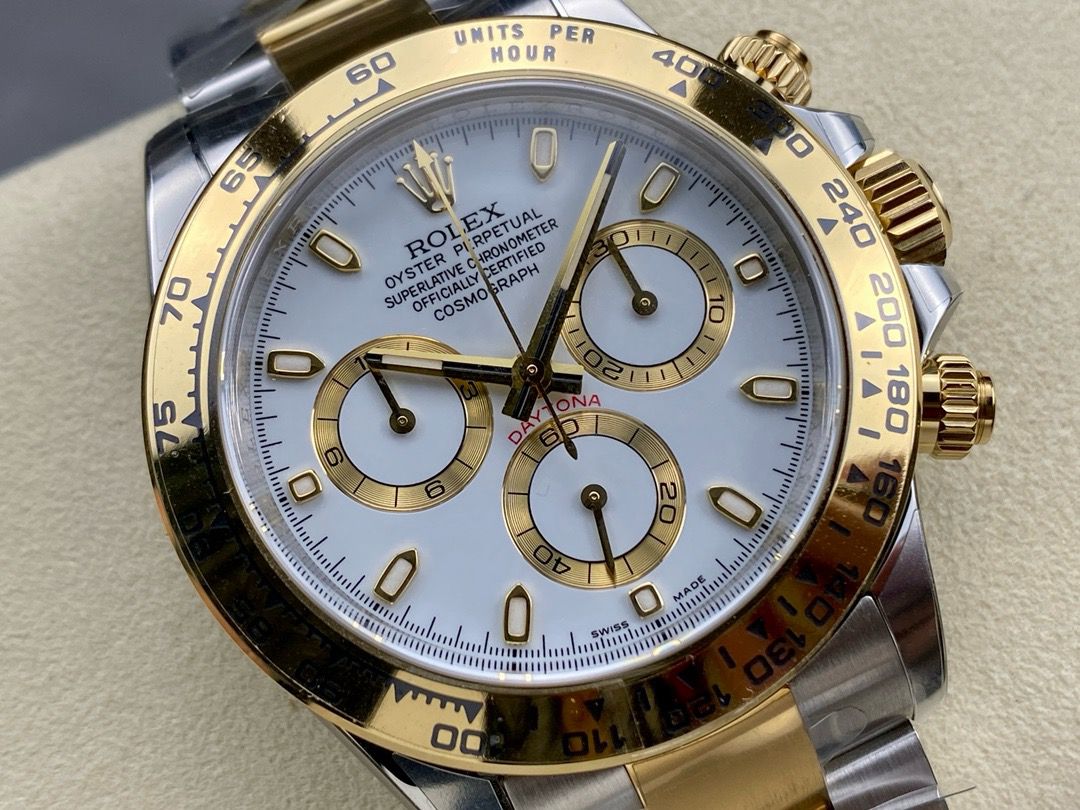 Clean Factory Rolex Daytona 116503-0001 40MM Half Gold White Dial