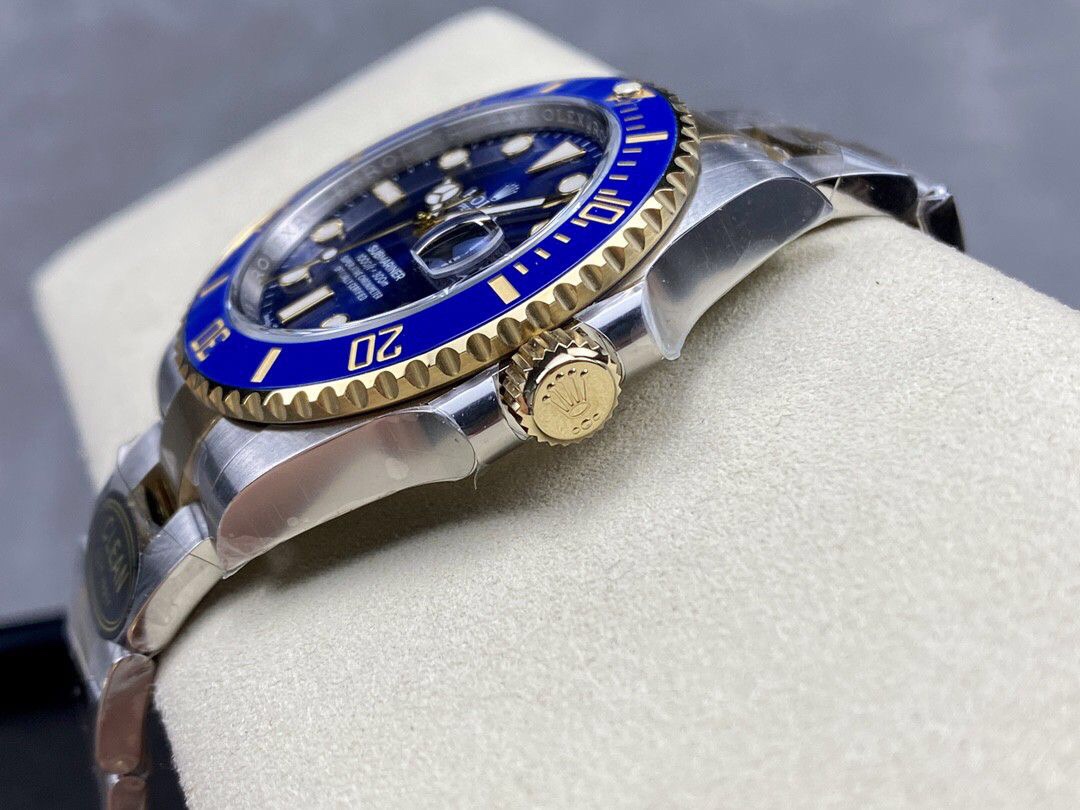 Clean Factory Rolex Submariner Date 126613LB 41mm Half Gold Blue Dial