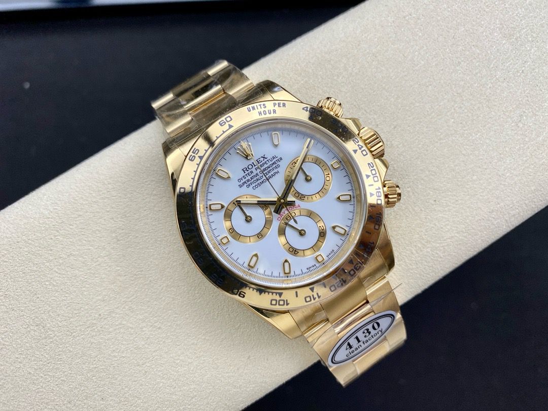 Clean Factory Rolex Daytona 116508-0001 40MM Full Yellow Gold White Dial