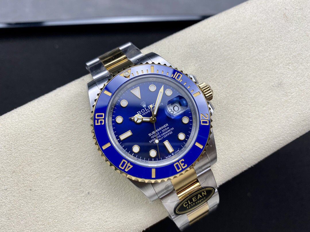 Clean Factory Rolex Submariner Date 126613LB 41mm Half Gold Blue Dial